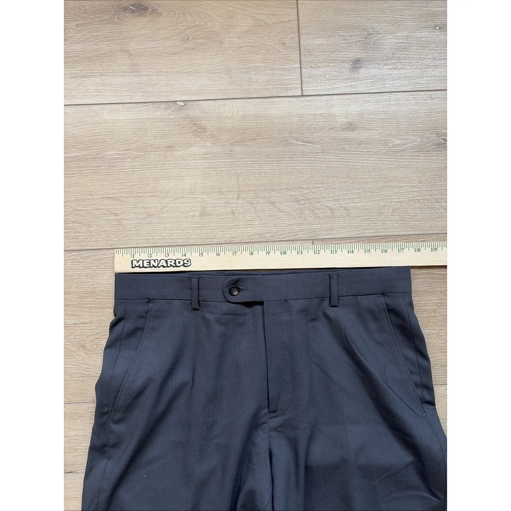 Pronto Uomo Pants Mens Size 34 100% Wool Flat Front Made In Italy Gray